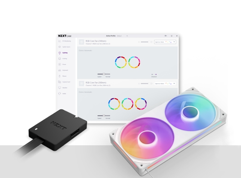 NZXT F SERIES RGB CORE 420MM BLACK SINGLE-FRAME RBG FAN UNIT